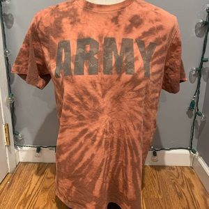 Women’s Army tee, small, hand done bleach tie dye